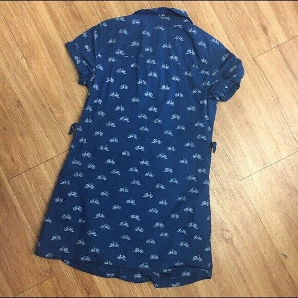 Gap Girls Dress Size XS 4 5 Blue Bicycle Print Shirt - Picture 5 of 6